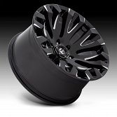 Fuel Quake D828 Gloss Black Milled Custom Truck Wheels 2